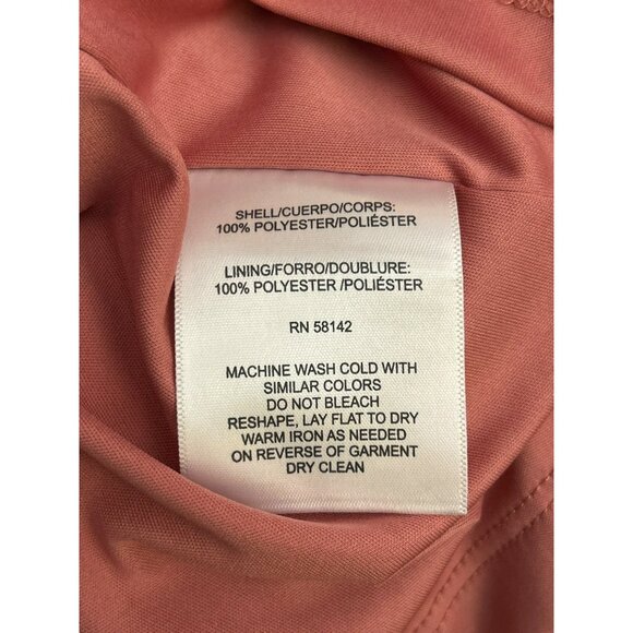 London Times Woman Red Pink Gold Geometric Print Tiered Midi Length Dress 20W - Picture 6 of 6